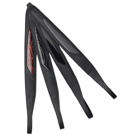 Mono Dressage Stirrup Leathers GOLD LINE with detail